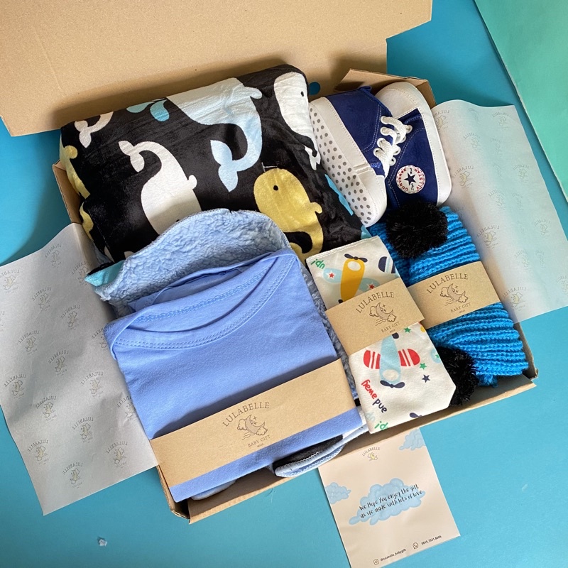 HAMPERS BAYI | KADO LAHIRAN BAYI / NEWBORN GIFT / HAMPERS BABY-WHALE BLACK
