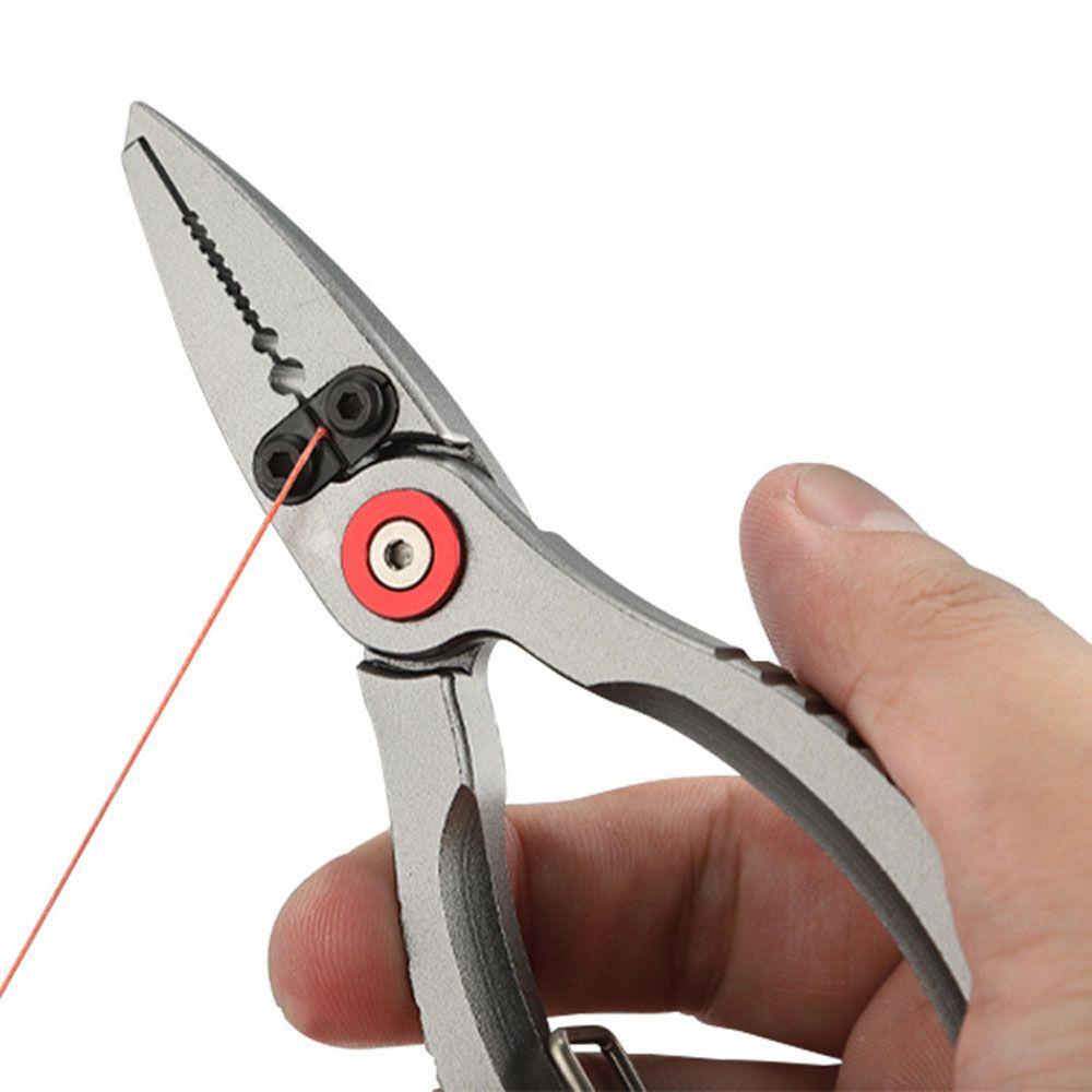 Lanfy Tang Memancing Portabel Aluminium Alloy Fishing Tackle Alat Pancing Split Ring Tang Pancing Pemotong Garis Cutter