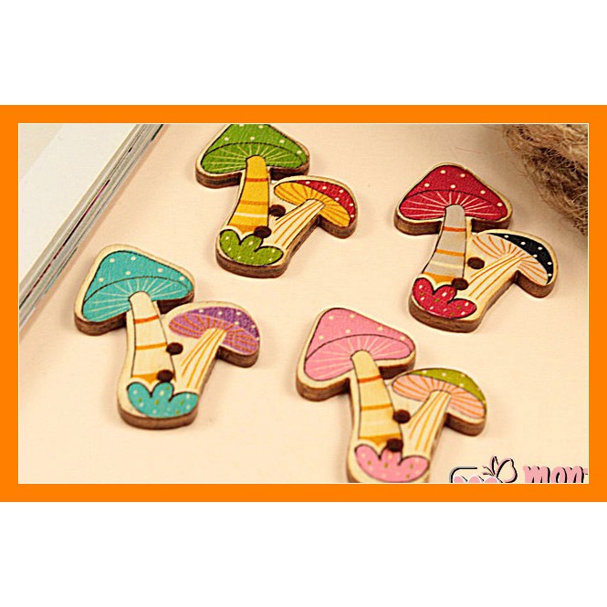 

5 Buah Kancing Kayu Jamur 3 cm KKN84 FTN Craft