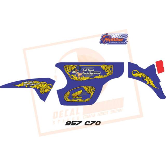 Stiker Decal striping custom honda c70 batik wayang