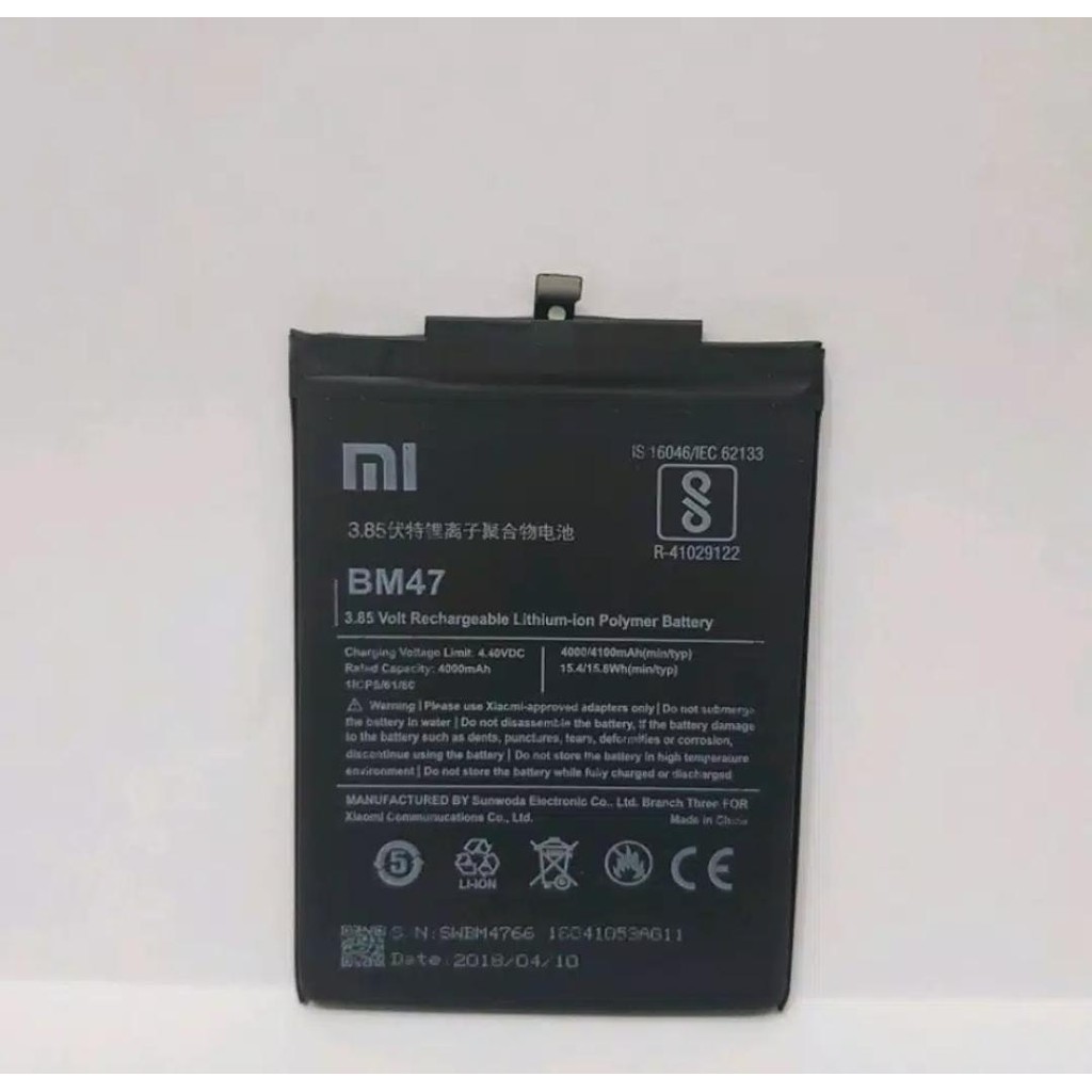 Baterai Xiaomi BM 47 Redmi 3 - redmi 4x redmi 3s -redmi 3 Pro Baterai Redmi 3 BM47  Ori 100 % Xiaomi