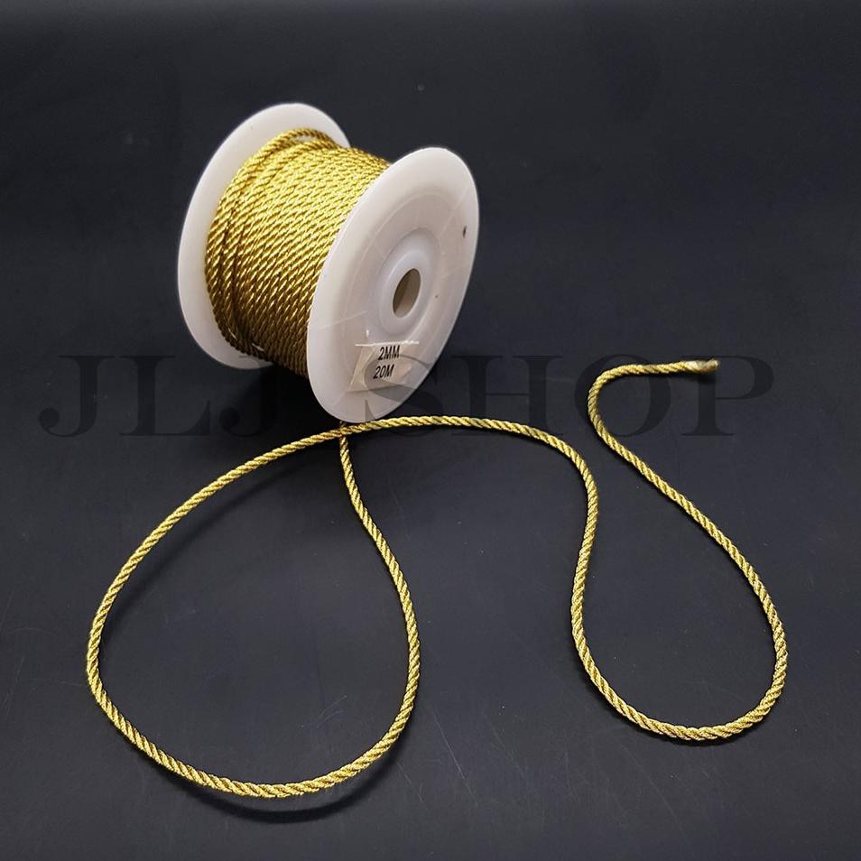 

Rek0meded$|Tali kur tambang 2mm gold /untuk tali craft tali souvernir dll meteran |siap Kirim....!