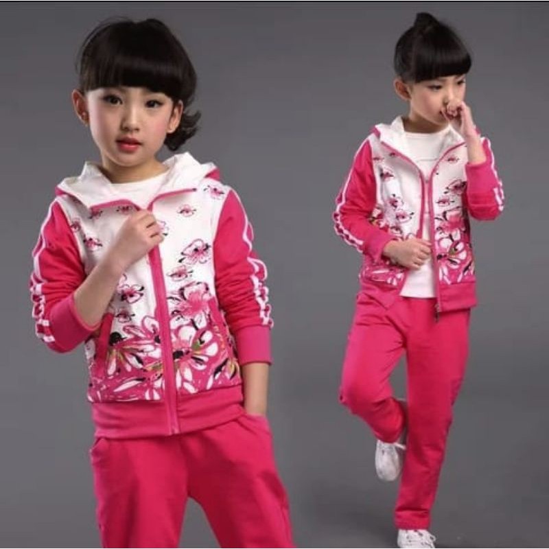 St kids ziper hoodie kid ro stelan baju anak perempuan set anak kekinian setelan anak tanggung