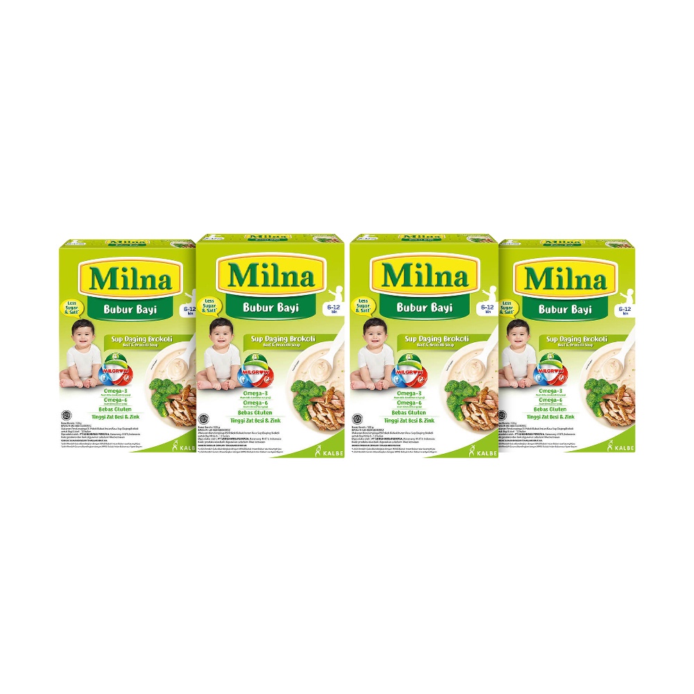 Milna Bubur Reguler 6+ Sup Daging Brokoli 120G (4 pack)