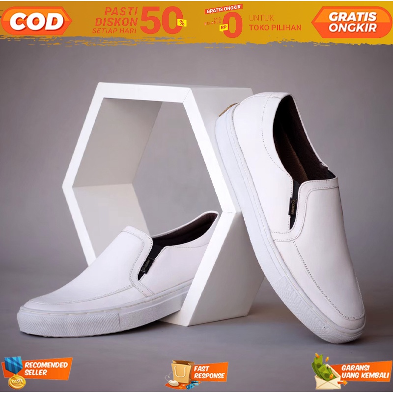 Sepatu Korea Casual Style Urban Original Distro Premium Cow Leather 100% Slip On & Mules - Spatu Put