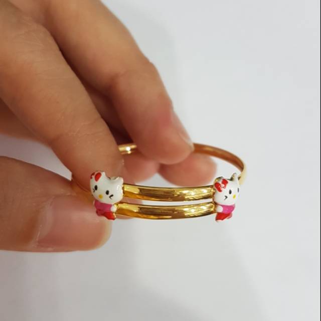 Gelang Emas Asli Kadar 700 Glg Ba Usia Baru Lahir Sampai 7 Blan Tergantung Besar Tngn Anak Boneka Indonesia