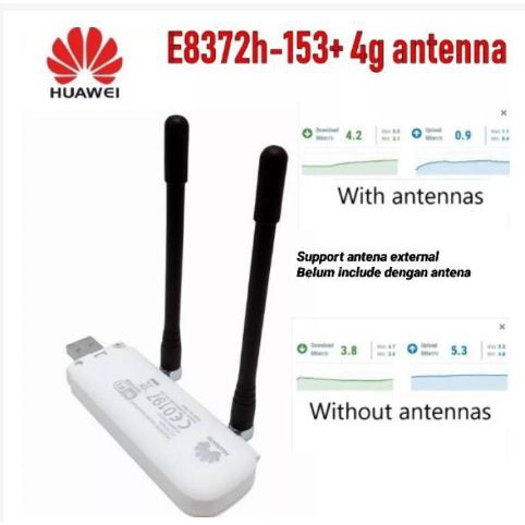 Modem Huawei E8372 Zong Bolt Wifi Modem Unlock 4G LTE USB dual antena