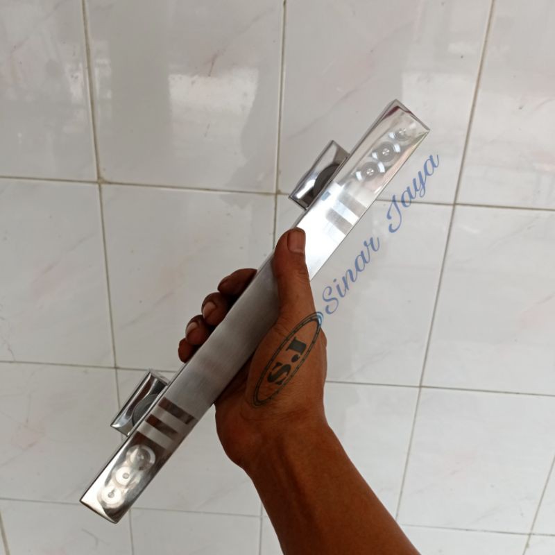 1 satu set handle pintu panjang 45cm pegangan kunci rumah minimalis gagang tarikan pintu stainles kunci pintu kuputarung termurah