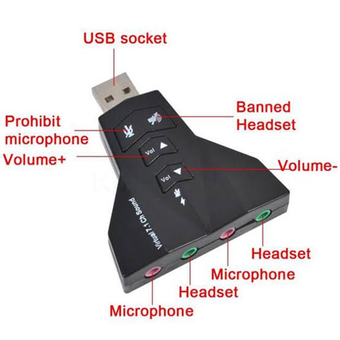 USB Sound Card Adapter 7.1 Double Channel