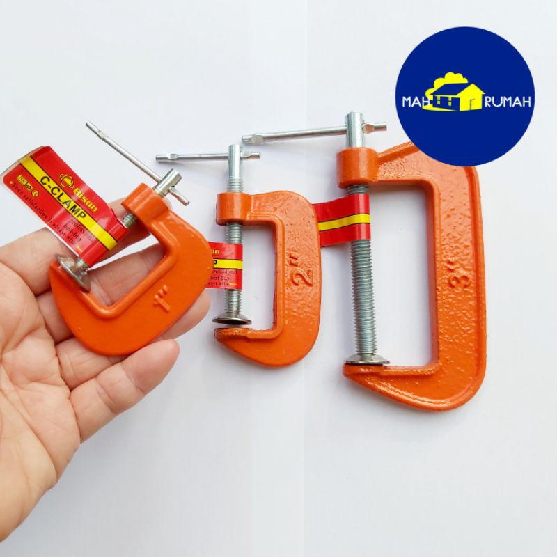 SET Clamp CATOK C LIGHT DUTY Klem Clem Jepit Kayu - BISON 1&quot; 2&quot; 3&quot;