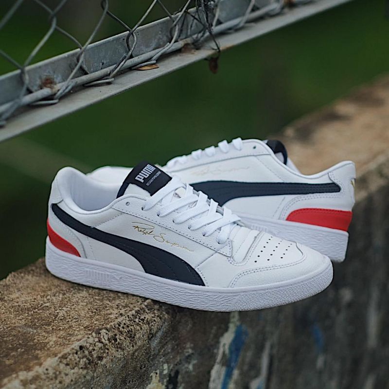 SEPATU ORIGINAL PUMA RALPH SAMPSON LOW WHITE/PEACOAT/RED