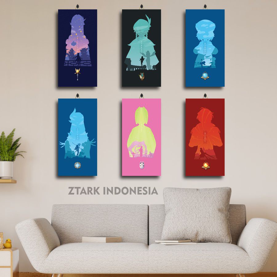 21-40 DEKORASI KAMAR GAME KLEE MONA JEAN GANYU GENSHIN IMPACT 15X30 PWLS7/LXSWT/ POSTER DINDING GAME