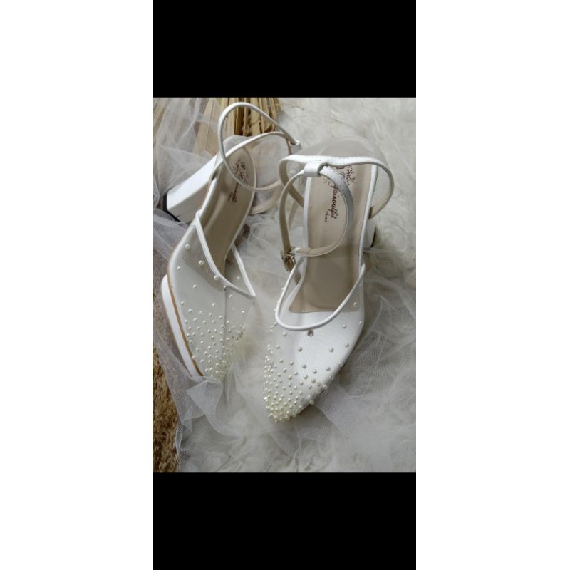 sepatu aqila.putih sepatu wanita cantik mutiara tnggi 7cm