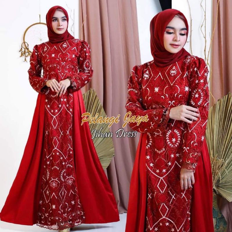 COD GAMIS TULLE SATIN/KEBAYA JIHAN DRESS/GAMIS KONDANGAN/GAMIS TUNANGAN