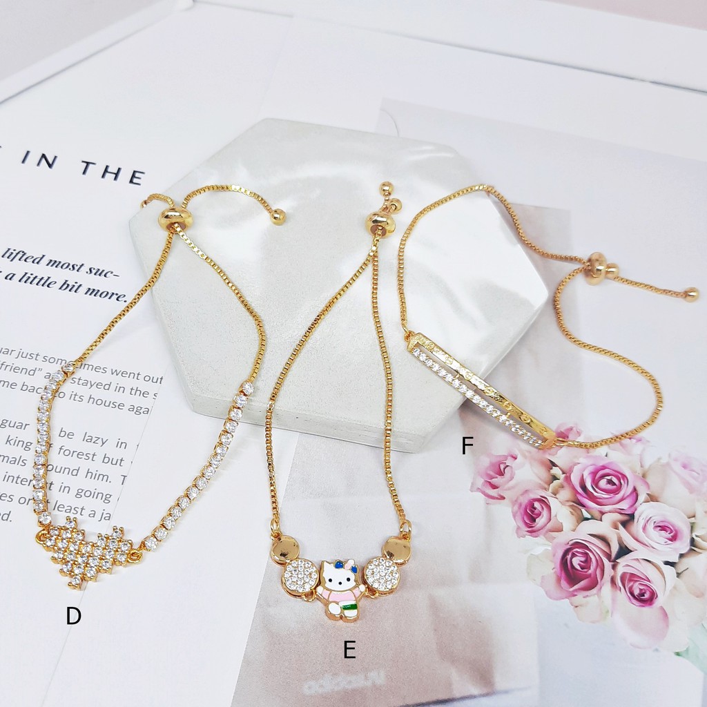 Gelang Serut Rhodium Xuping Premium Anak Perhiasan Lapis Emas Asli - BB462