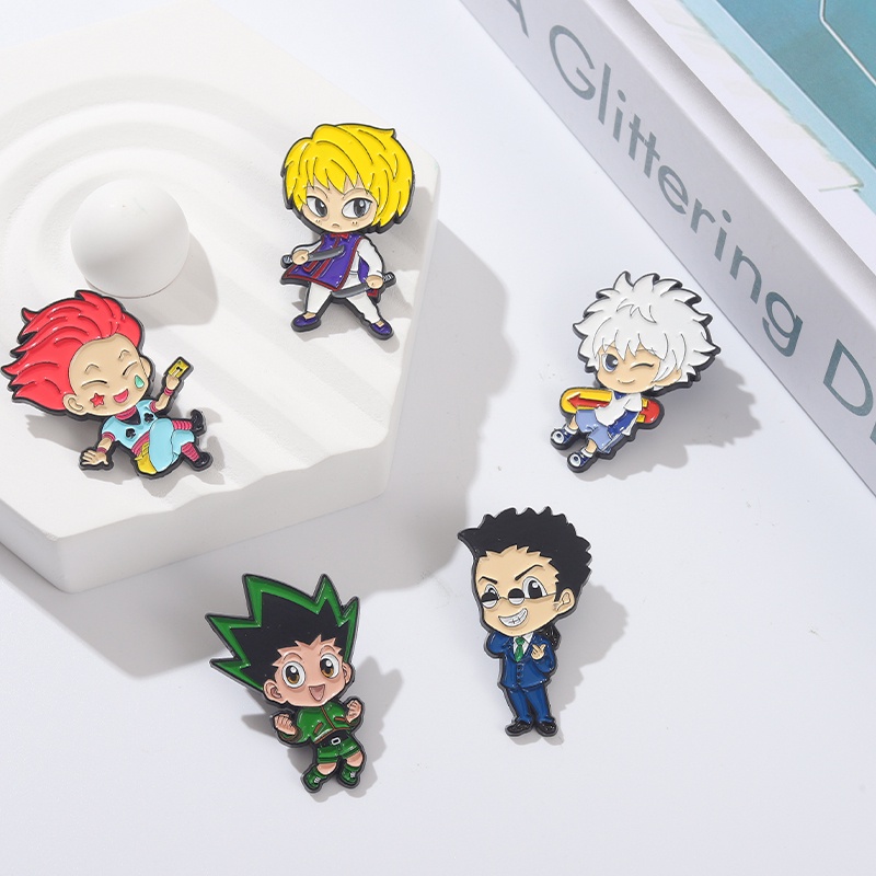 5pcs / set Bros Pin Enamel Desain Anime Tokyo Avengers Demon Slayer Hunter Untuk Ransel