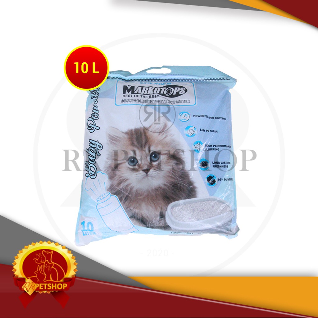 Pasir Kucing Markotops 10 Liter Cat Litter 10ltr Gumpal Clumping Wangi