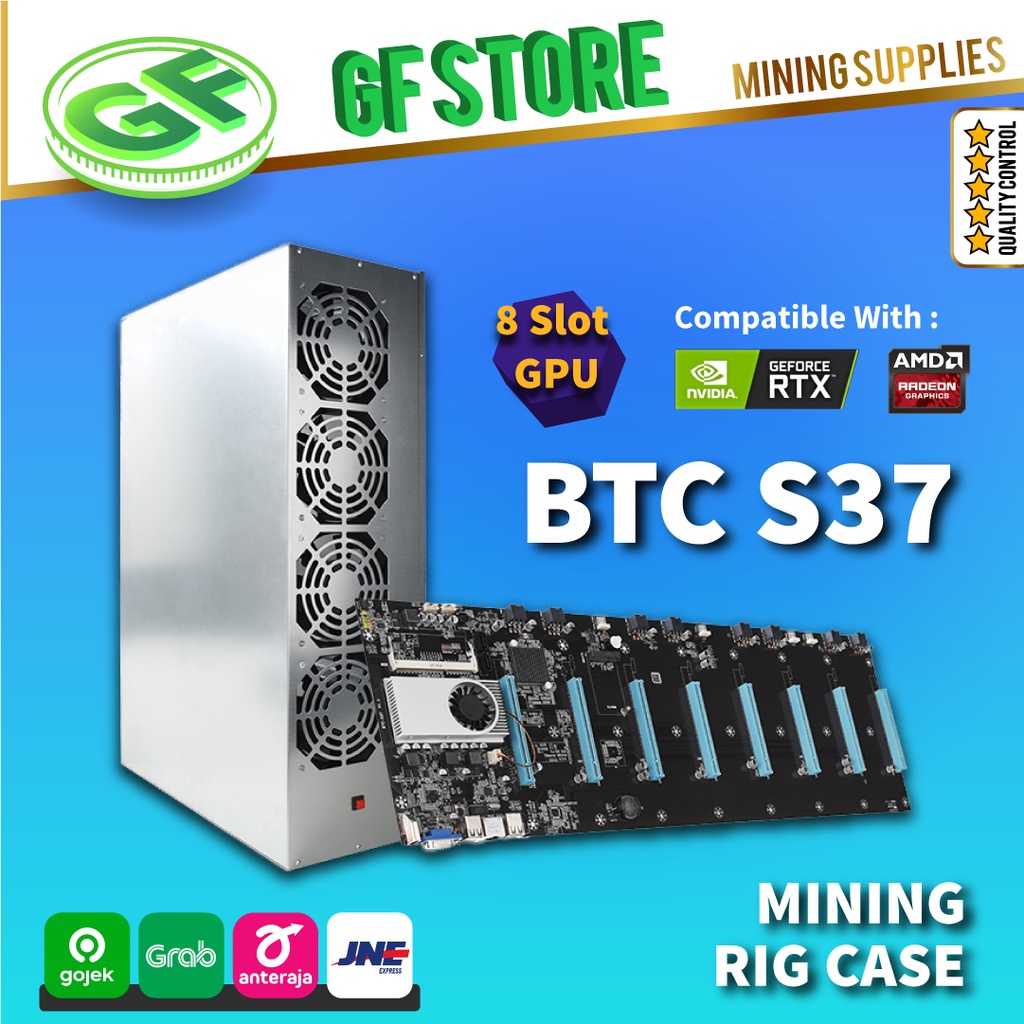Mining Rig Case BTC S37 with CPU & PSU ⚡- Casing GPU Mining