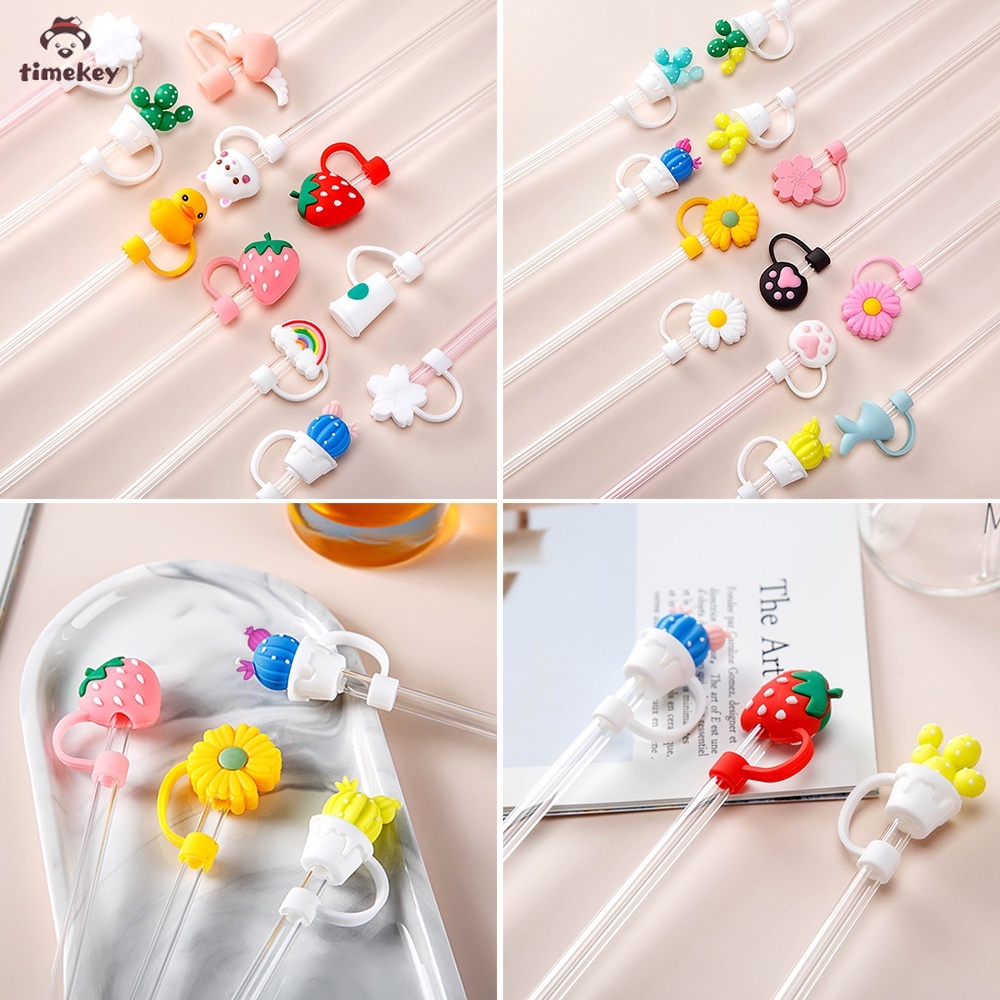 【TK】 Dustproof Silicone Straws Cover Creative Cute Silicone Environmental Protection Straw Plug Straw Baby Kids Water Cup Accessories