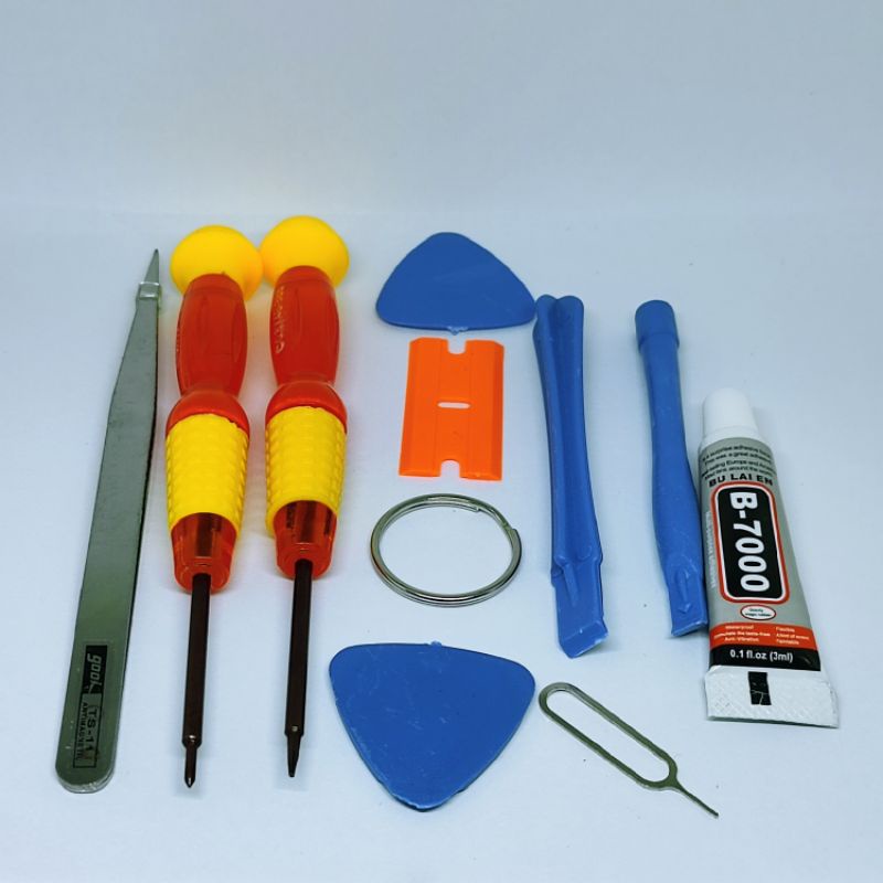 OBENG SET TOOLSET 10iN 1 + PLUS LEM B7000 3ML BENING