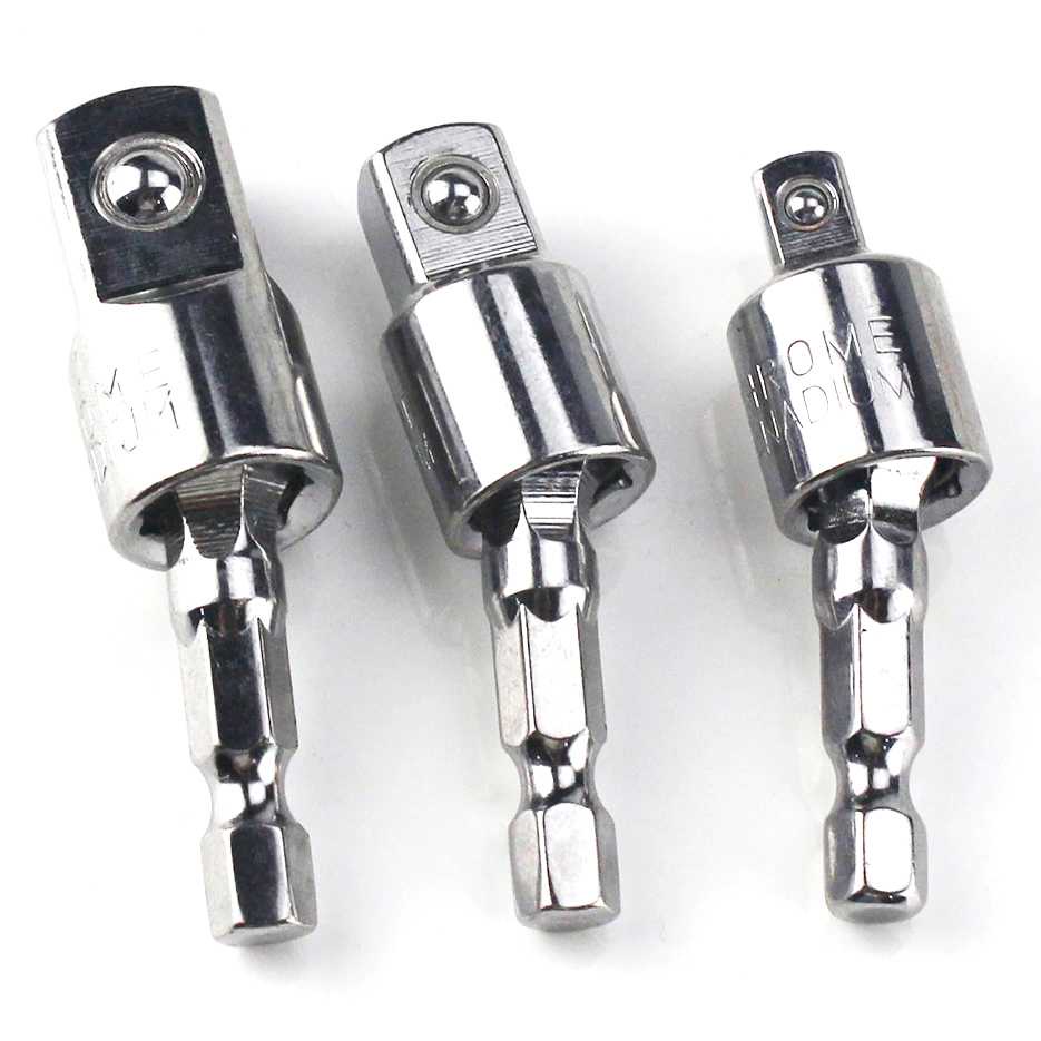 Tuosen Mata Bor Elektrik Adapter Extension Bits Hex 1/4 3/8 1/2 3 PCS ( Al-Yusi )