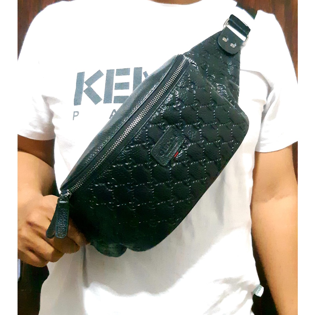 TAS SELEMPANG KULIT ASLI UNISEX / WAIST BAG IMPORT KULIT ASLI UNISEX - G-C