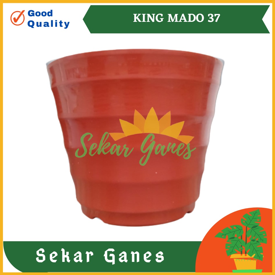 SEKARGANES Pot King Mado 37 Merah Bata Coklat Bata Terakota Teracota Teraccota Diameter Atas 30 Cm Garden Of Love Pot Plastik Besar Jumbo 40 50 60 Cm Untuk Tanaman Murah Grosir