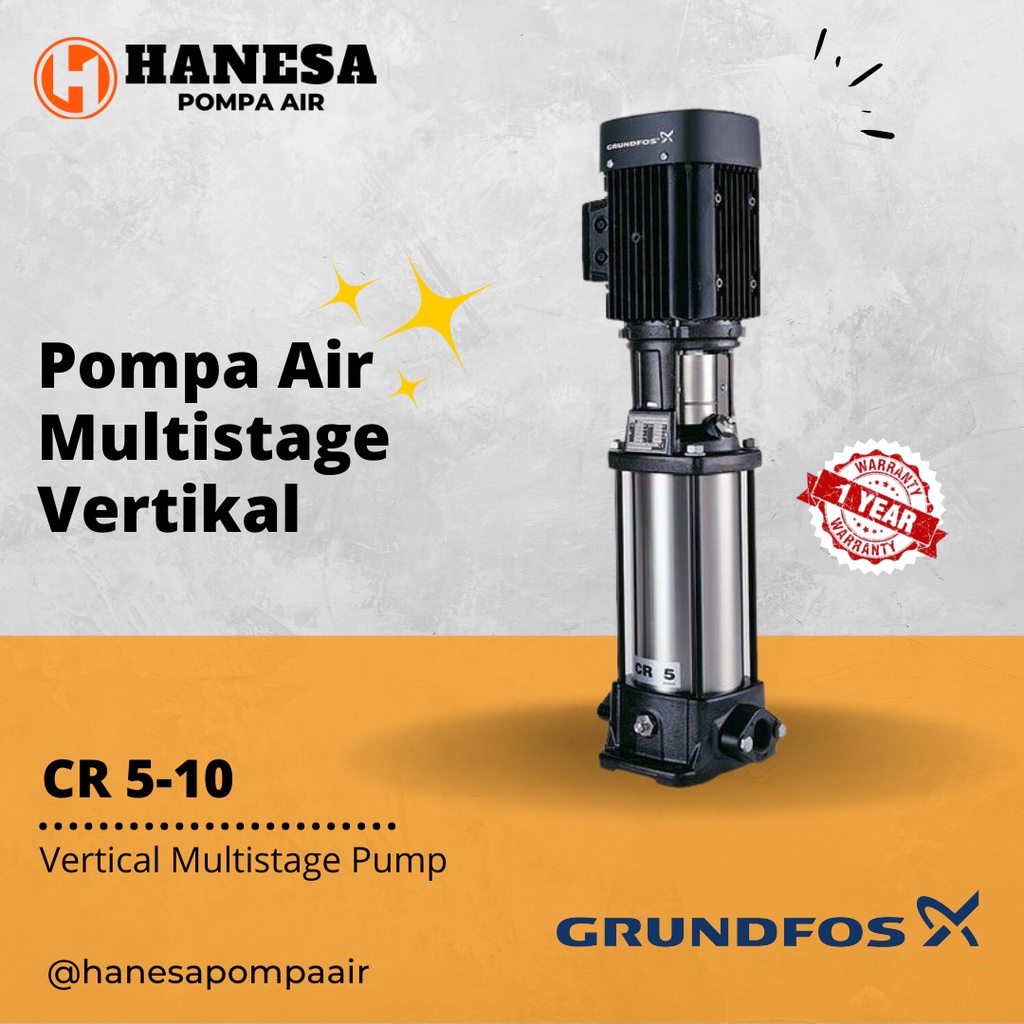 Grundfos CR 5-10 Pompa Sentrifugal Vertikal