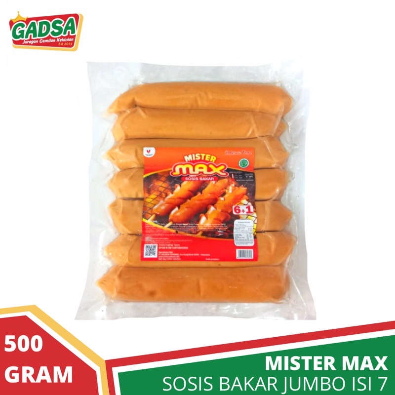 Sosis Bakar Jumbo Mister Max Sosis Bakar  isi 7 berat 500 gram