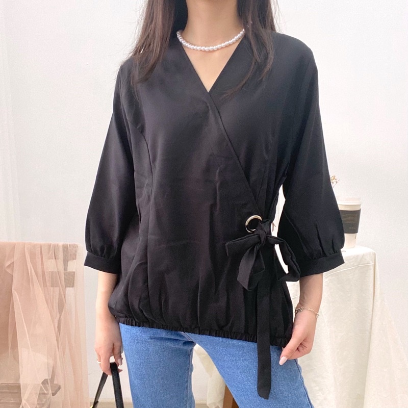 KALILA Blouse Multiways / Atasan Wanita Modern V-Neck / Blouse Pita Pinggang Karet 0370