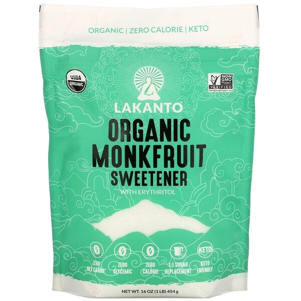 

Lakanto, Organic Monkfruit Sweetener, 16 Oz (454 G)