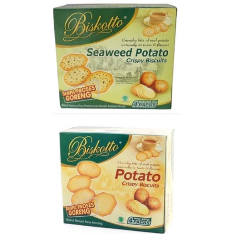 Biskotto Seaweed Potato Crispy Biscuits - Original Potato 400gr / Biskuit Kentang