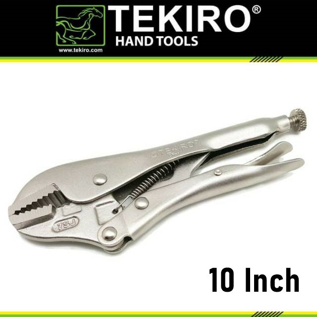 TEKIRO 10inch LOCKING PLIERS STRAIGHT PL-LG0768 TANG BUAYA LURUS 10 INCH