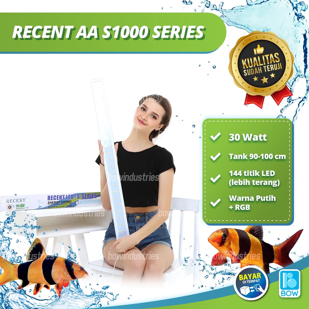 Lampu Led Aquarium Aquascape Akuarium Gantung RECENT AA S 1000 S1000 30 Watt KANDILA
