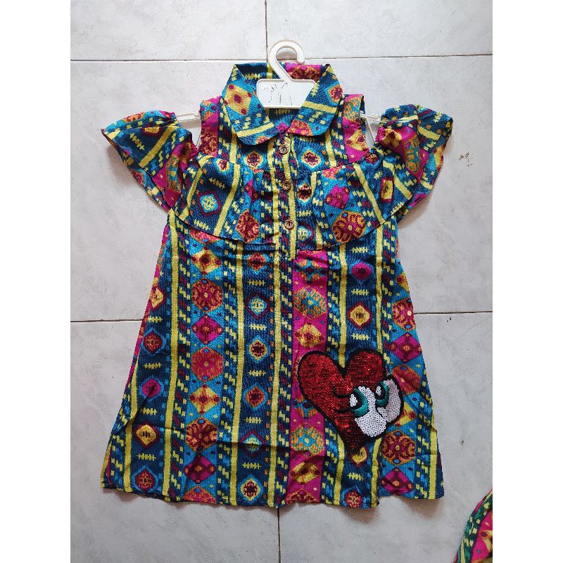 DRESS SABRINA MOTIF SONGKET/ DASTER ANAK