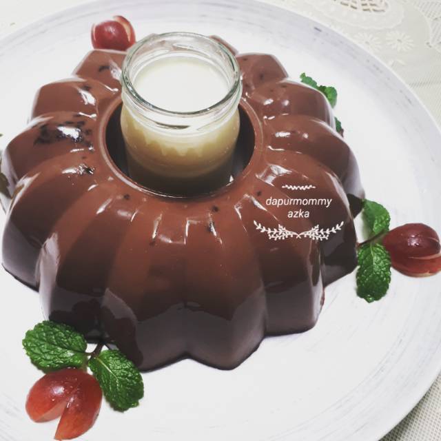 Puding coklat susu vla vanila