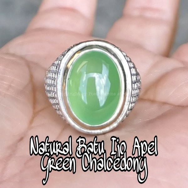 Batu Cincin Natural Ijo Apel Green Chalcedony