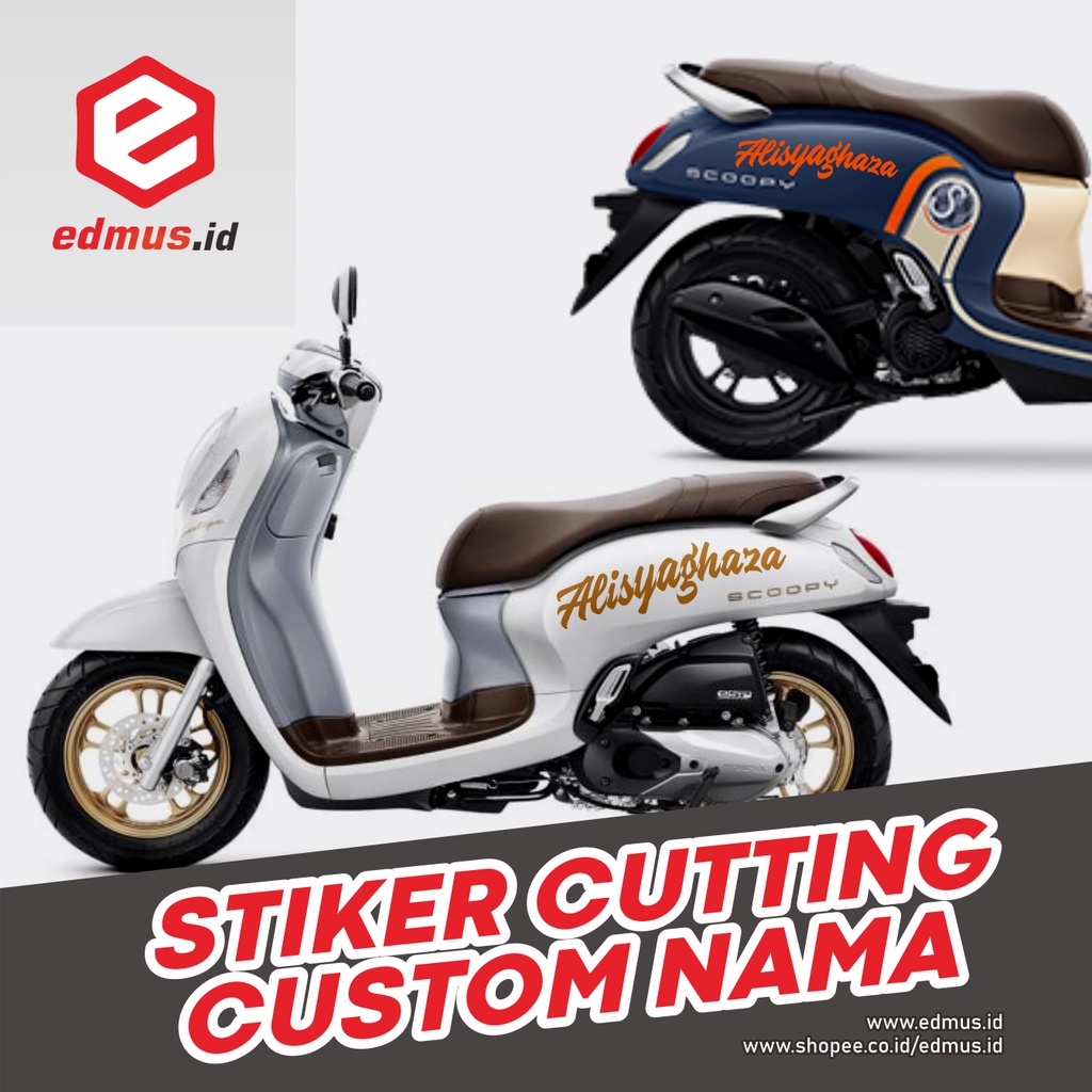 

Cutting Sticker Custom "Nama Sendiri" | Untuk Mobil / Motor / Kaca / Helm / Laptop / Tumbler dll (Waterproof)