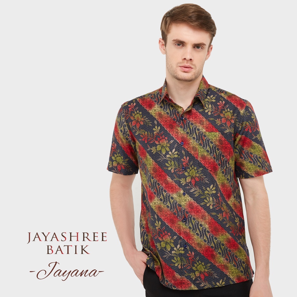 Jayashree Batik  Regfit Jayana Kemeja Batik Pria Lengan Pendek