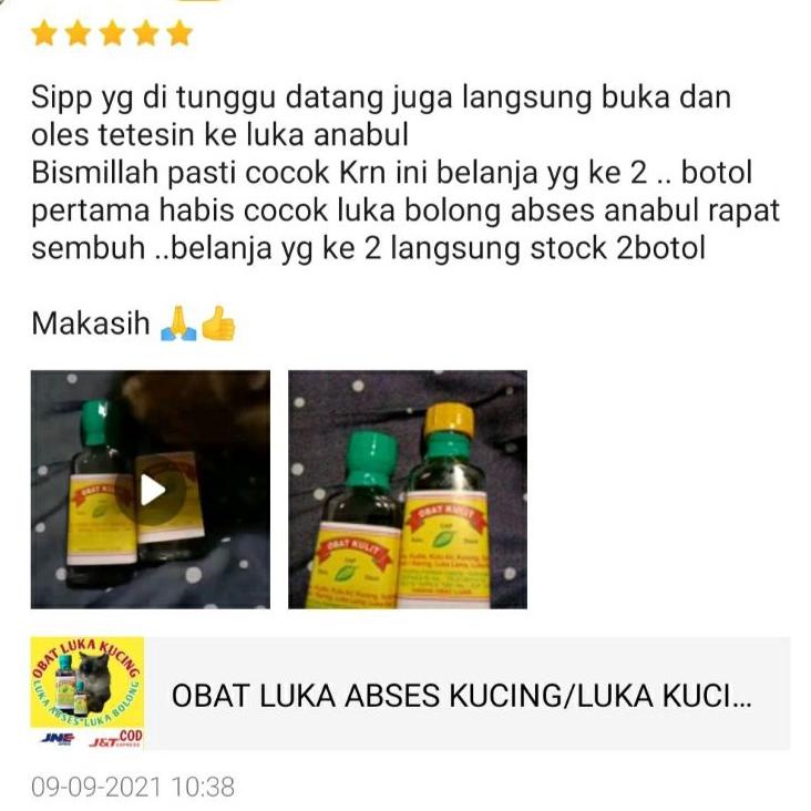 Terlaris.. OBAT LUKA ABSES KUCING/LUKA KUCING BOLONG BERNANAH /LUKA BOLONG BEKAS ABSES PADA KUCING/L