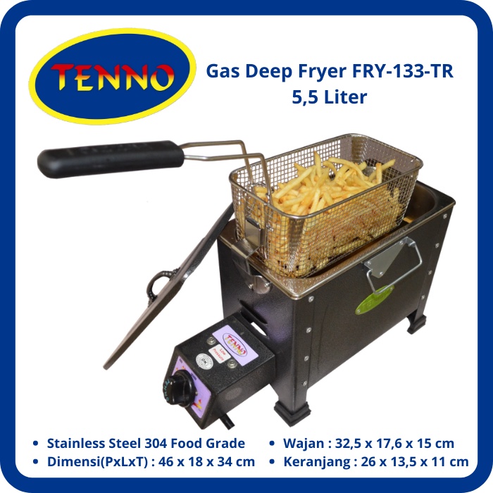 Jual TENNO FRY133TR Penggorengan/Deep Fryer Gas 5,5 Liter Shopee Indonesia