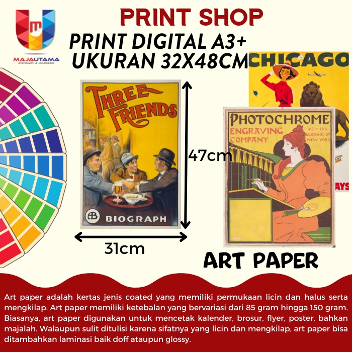 

PRINT A3+/CETAK A3+ MURAH ART PAPPER 120&150G 1 SISI/2 SISI