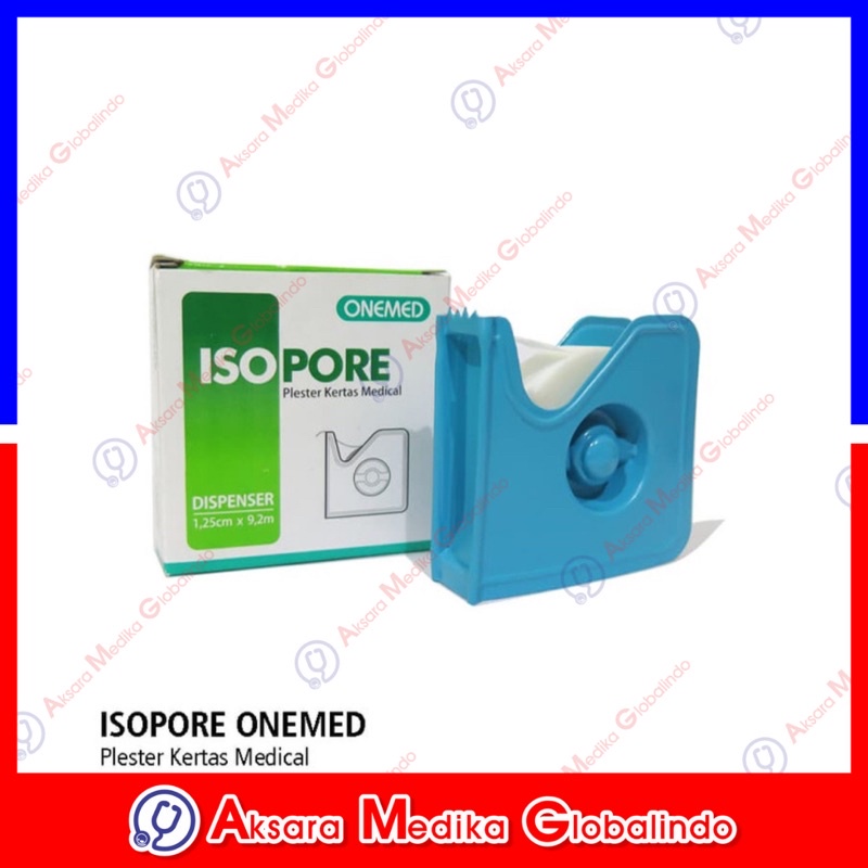 Isopore 1.25cm x 9.2m + Dispenser OneMed Plester Kertas Medical #AMG