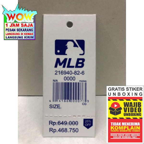 

MLB LABEL TAG HANGTAG SUPER PREMIUM CO 1X DI KIRIM 600PCS
