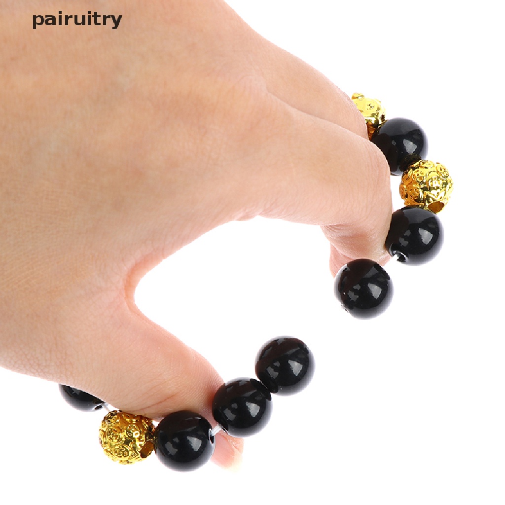 Prt Gelang Manikmanik Batu Obsidian Hitam Feng Shui Pixiu Untuk Keberuntungan