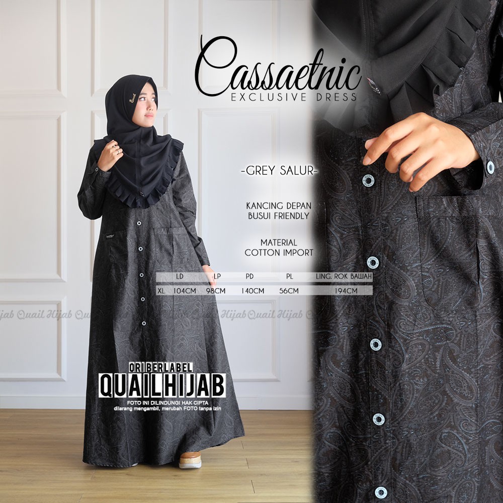 GAMIS CASSAETNIC QUAIL HIJAB INSTAN | ORIGINAL QUAIL HIJAB