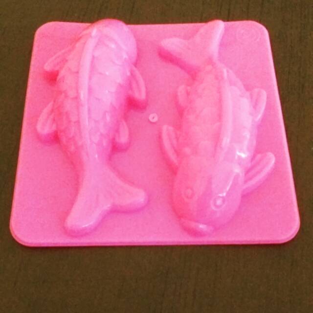Cetakan Ikan Koi untuk Puding / Bolu bahan Plastik ukuran sedang isi 2