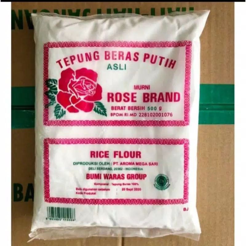 Tepung beras rice flour rose brand jajanan pasar 500 gram 1/2kg