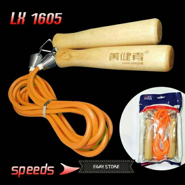 [ALAT OLAHRAGA] Lompat Tali Skipping Jump Rope Gym Fitness Kayu 1605 - Murah Terlaris