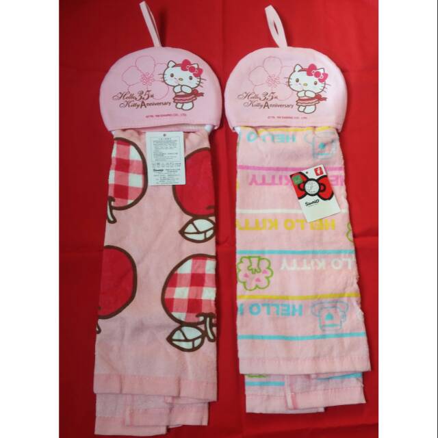 Handuk dan hanger lap tangan Hello kitty Sanrio